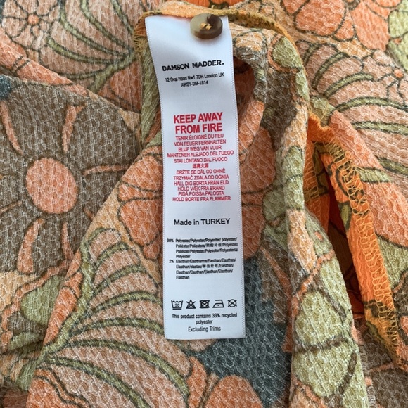 Vintage Floral Orange Dress - Picture 6 of 6